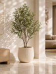 Ribbed Large Planter | Off White | 31 cm