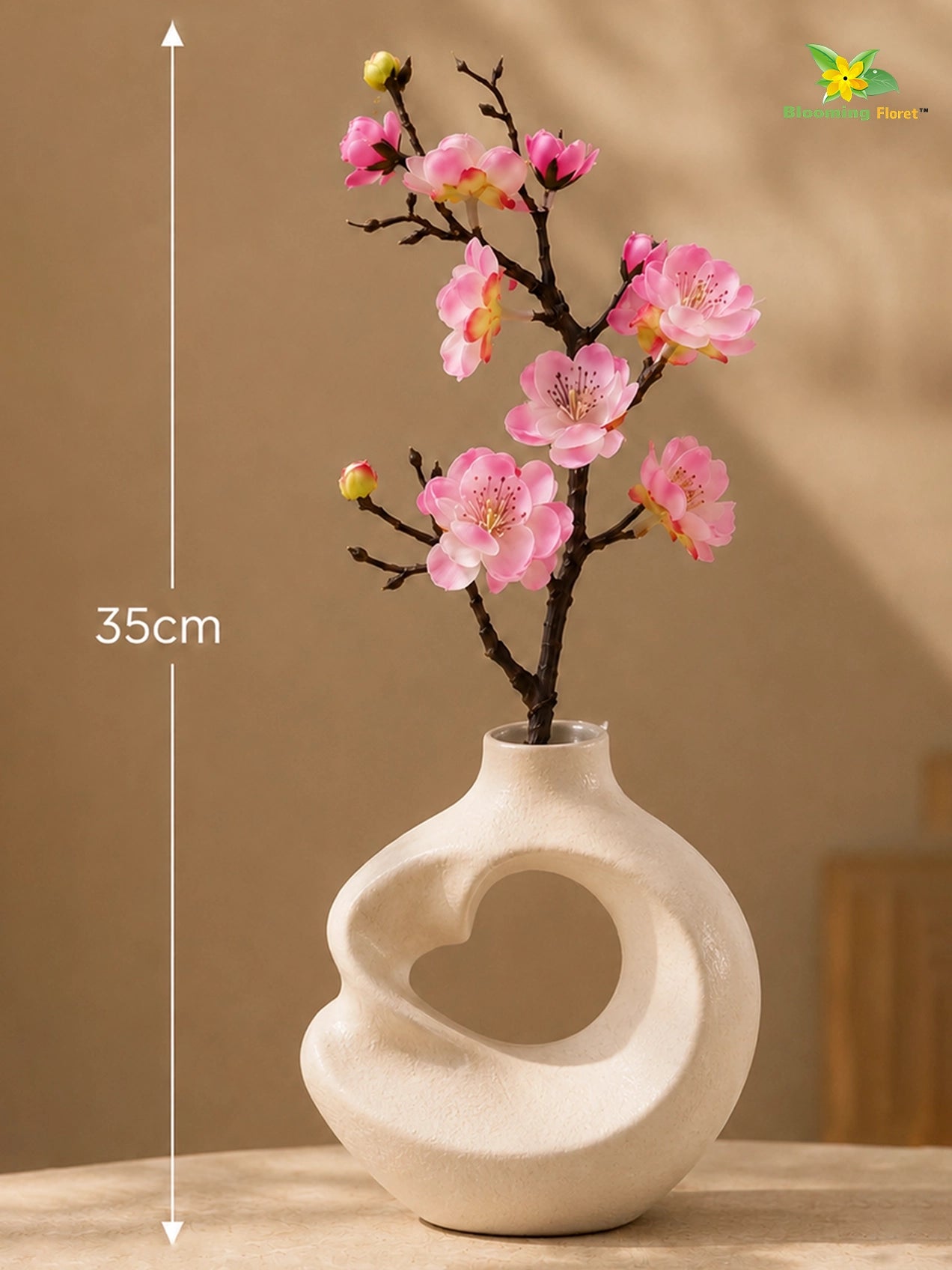 Small Plum Blossom Flower Stick | Pink | 35 cm | Set of 2