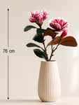 Artificial Magnolia Flower Branch | Dark Red | 76 cm