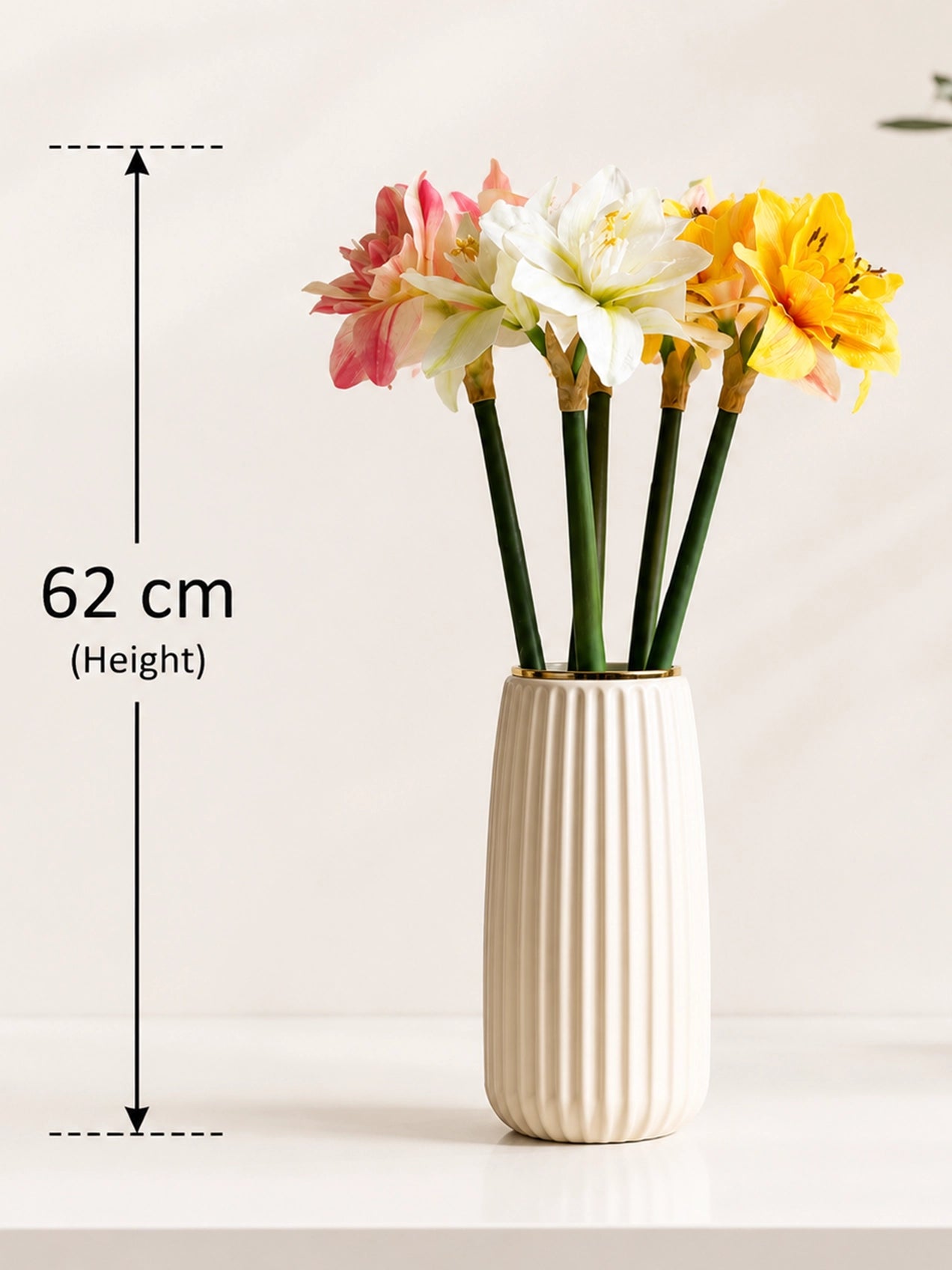 Artificial Amaryllis Splendor | Mixed Bunch | 62 cm