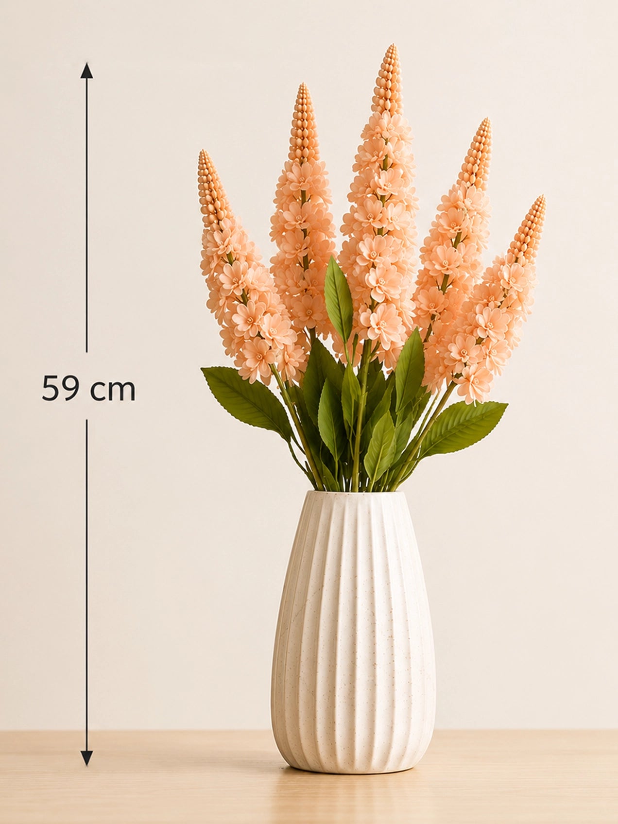 Artificial Snapdragon Flower Bunch | Peach | 59 cm