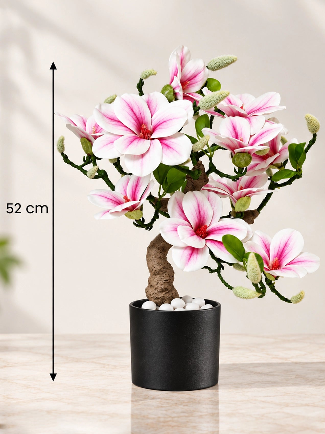 Mini Magnolia Flower Tree | Pink | 52 cm