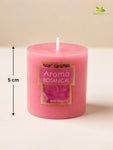 Rose Scented Pillar Candles | 5 cm | Set of 2, 6 Pcs