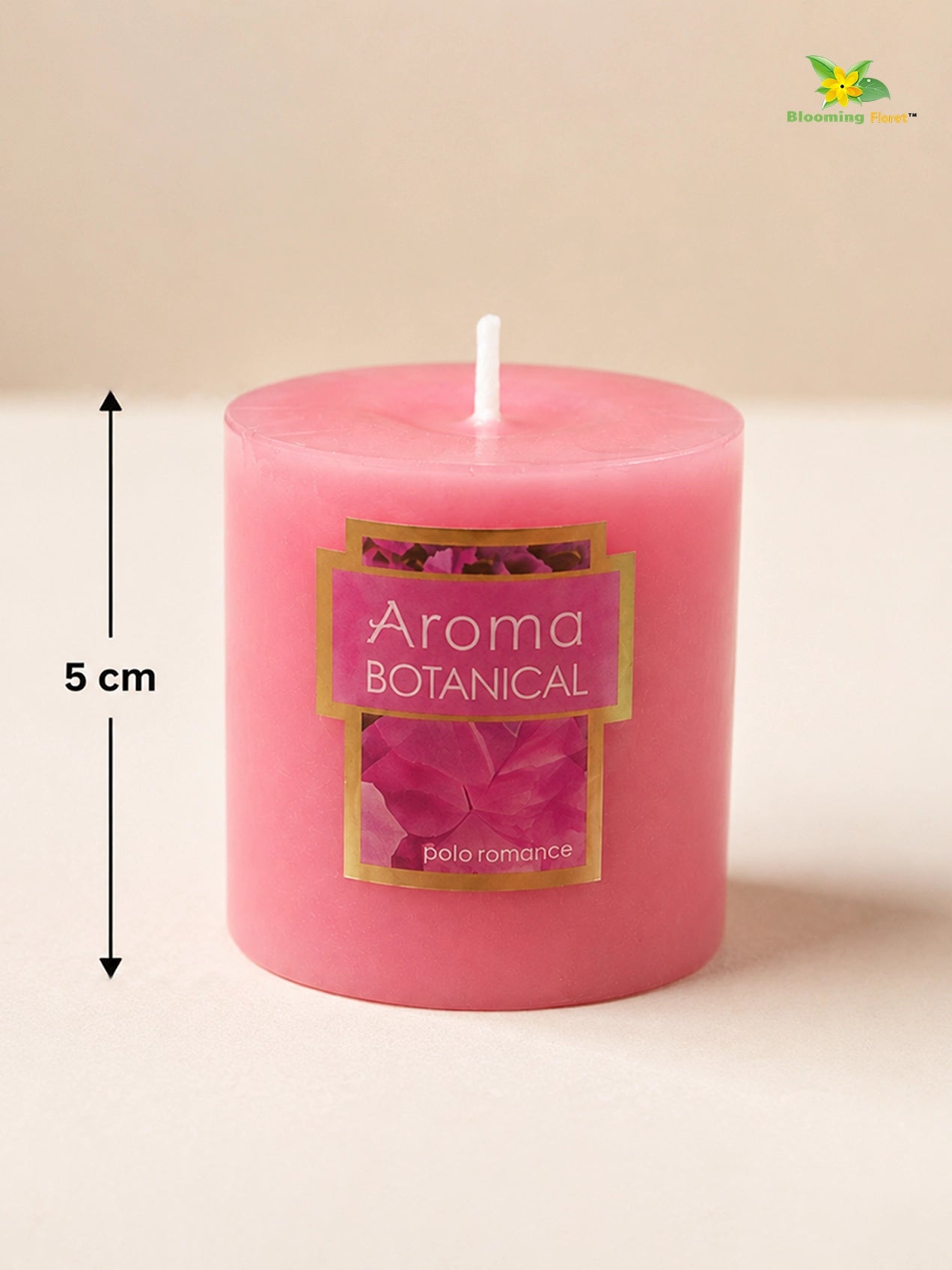 Rose Scented Pillar Candles | 5 cm | Set of 2, 6 Pcs