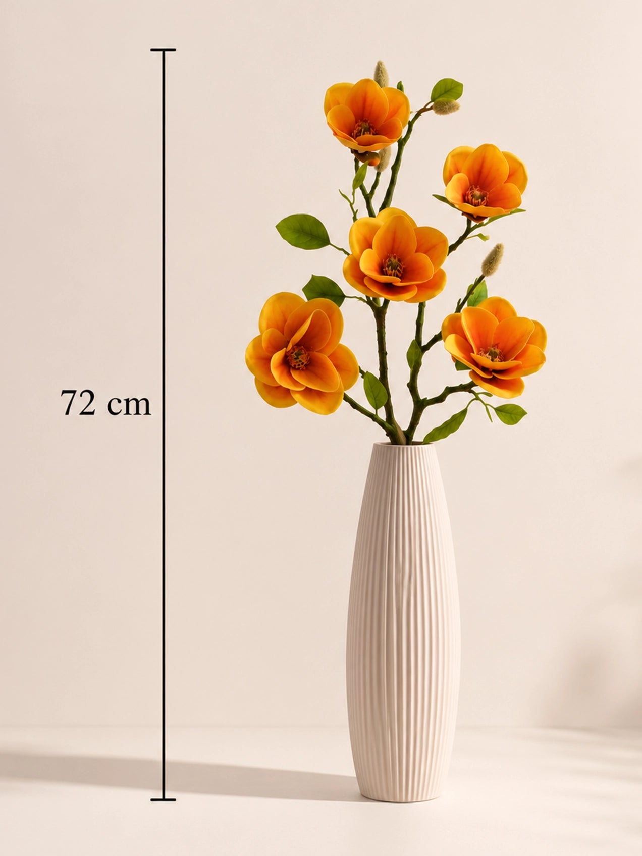 Magnolia Flower Stick | Yellow | 72 cm | Set of 2