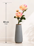 Luxe Artificial Peony Flower Stick | Off-White-Pink-Purple | 88 cm