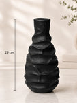 Black Spiral Ceramic Vase | 23 cm