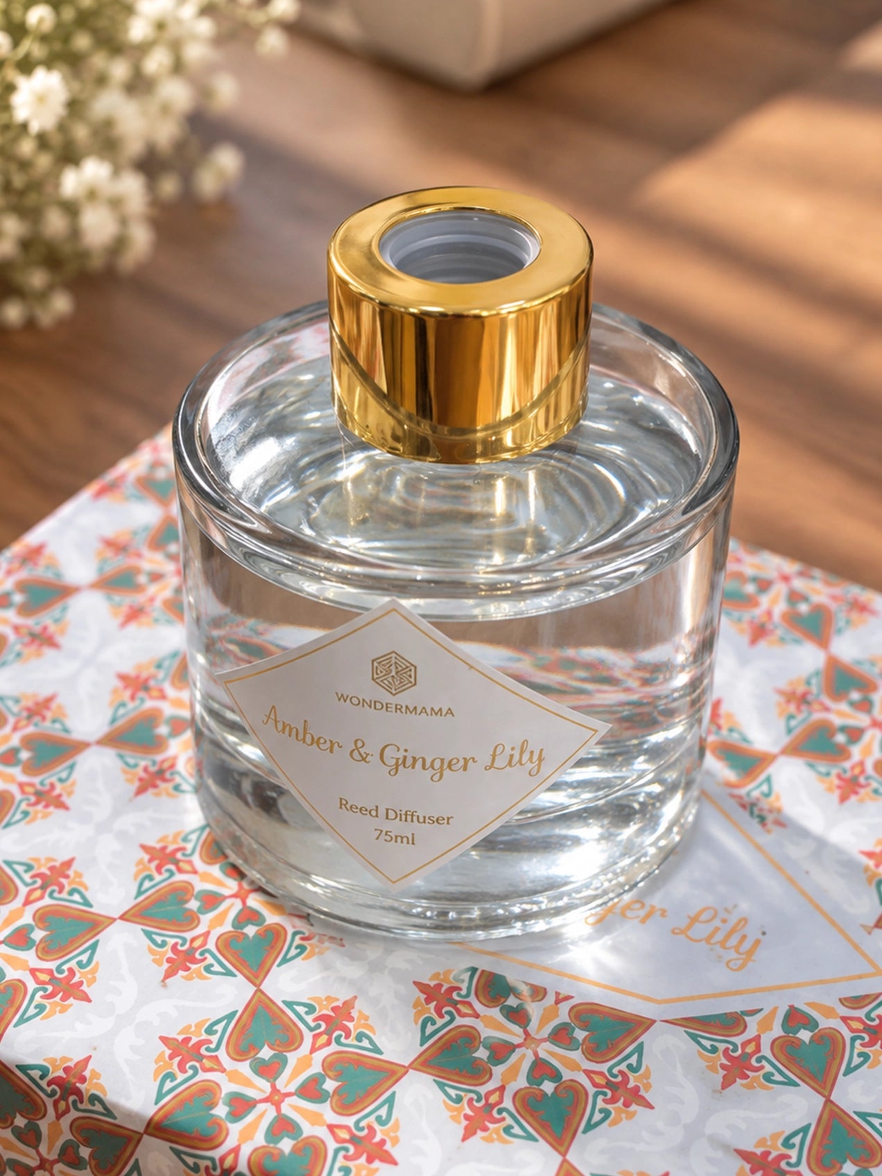 Reed Fragrance Diffuser & Candle Set | Amber Ginger & Lily | 26 cm