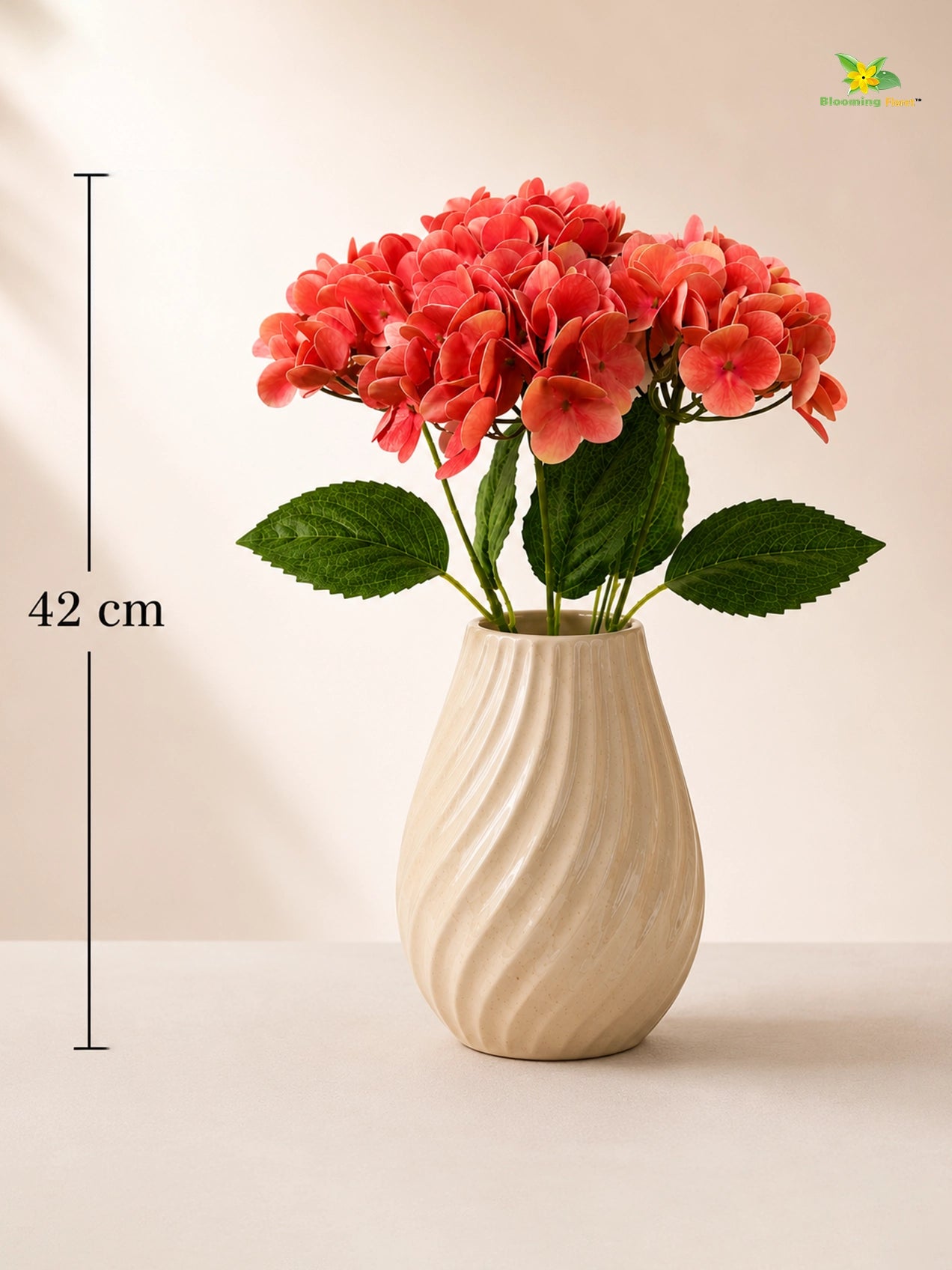 Artificial Hydrangea Flower Bunch | Pink | 42 cm