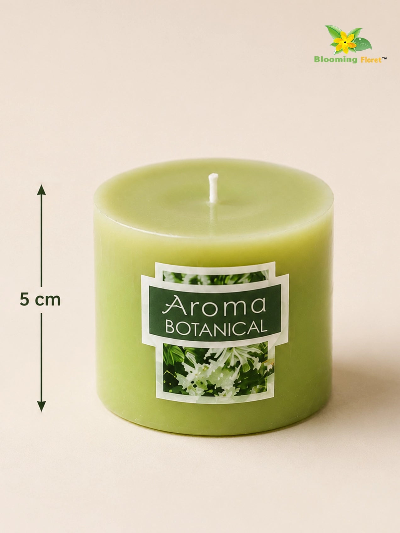 Jasmine Scented Pillar Candles | 5 cm | Set of 2, 6 Pcs