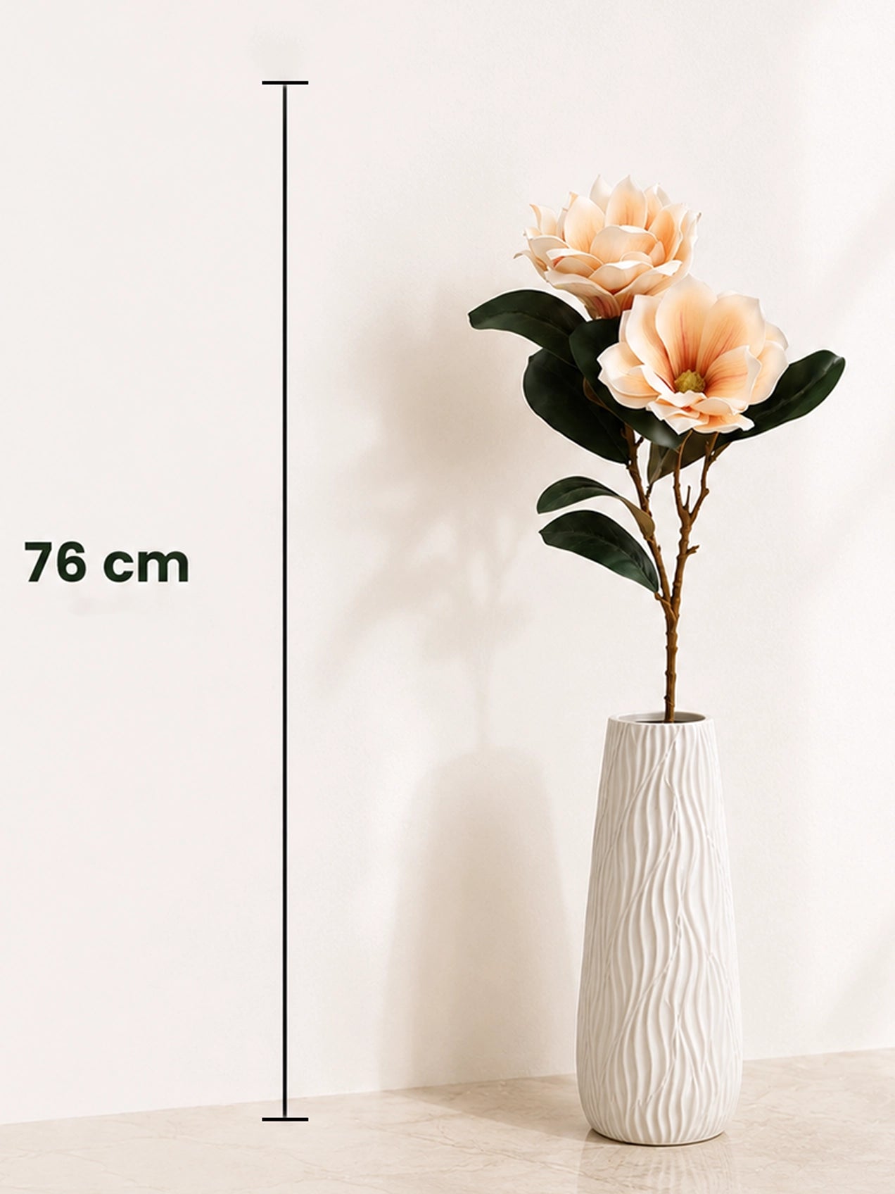 Artificial Magnolia Flower Branch | Cream | 79 cm
