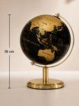 Golden & Black Globe | Plain Golden Stand | 19 cm