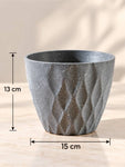 Diamond Pattern Round Planter | 13 cm