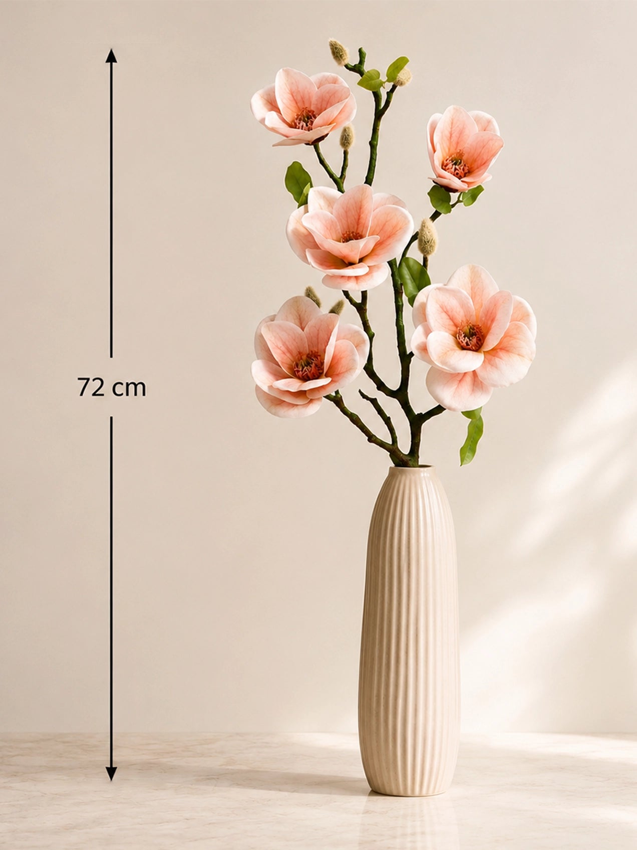 Magnolia Flower Stick | Peach | 72 cm | Set of 2
