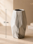 Pentagon Marble Ceramic Vase | Large | 22 cm
