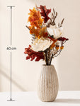 Dried Rose & Fall Leaves Bunch | Cream | 60 cm