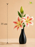 Artificial Lily Flower Stick | Light Pink | 35 cm | Set of 2