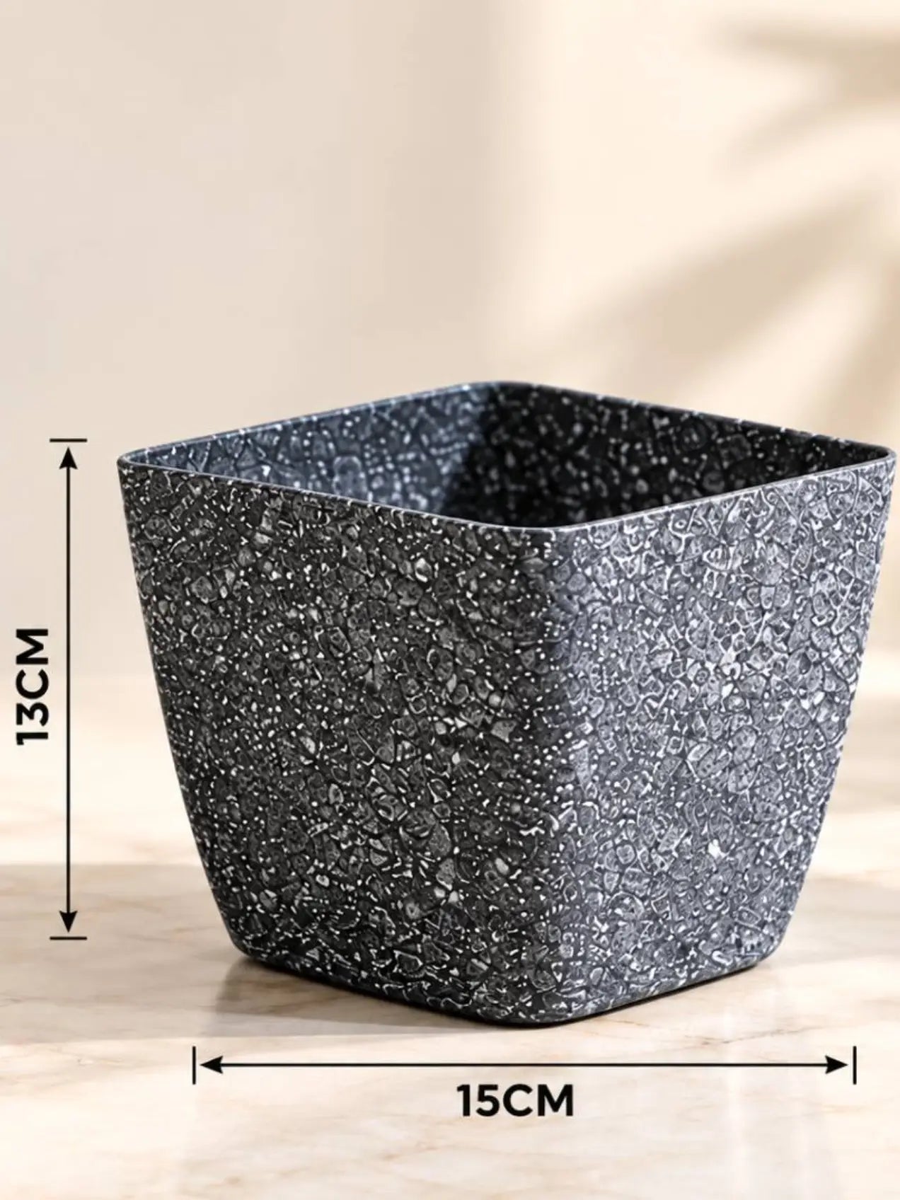 Coarse Textured Square Planter Pot | 13 cm | Set of 5