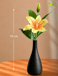 Artificial Lily Flower Stick | Yellow | 35 cm | Set of 2