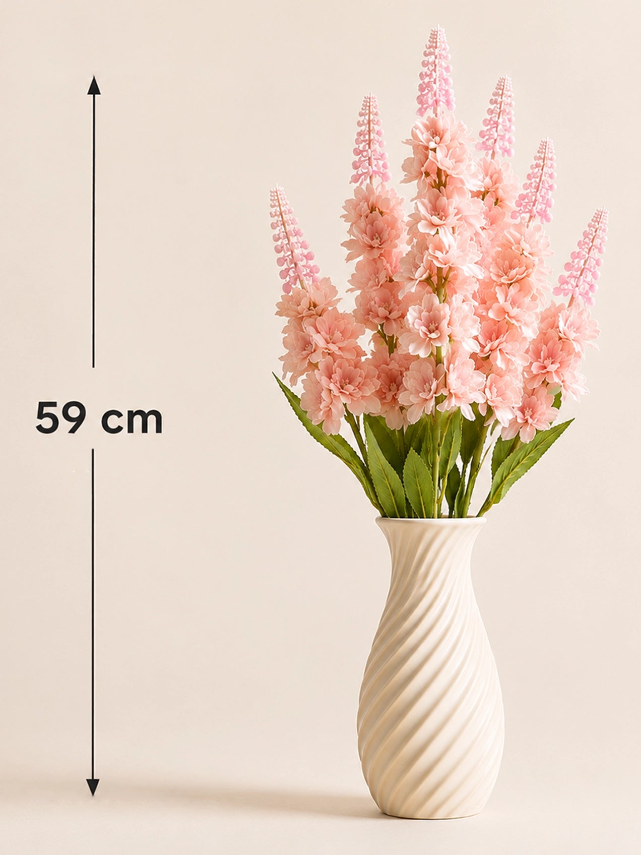 Artificial Snapdragon Flower Bunch | Light Pink | 59 cm