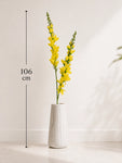 Artificial Orchid Flower Stick | Yellow | 106 cm