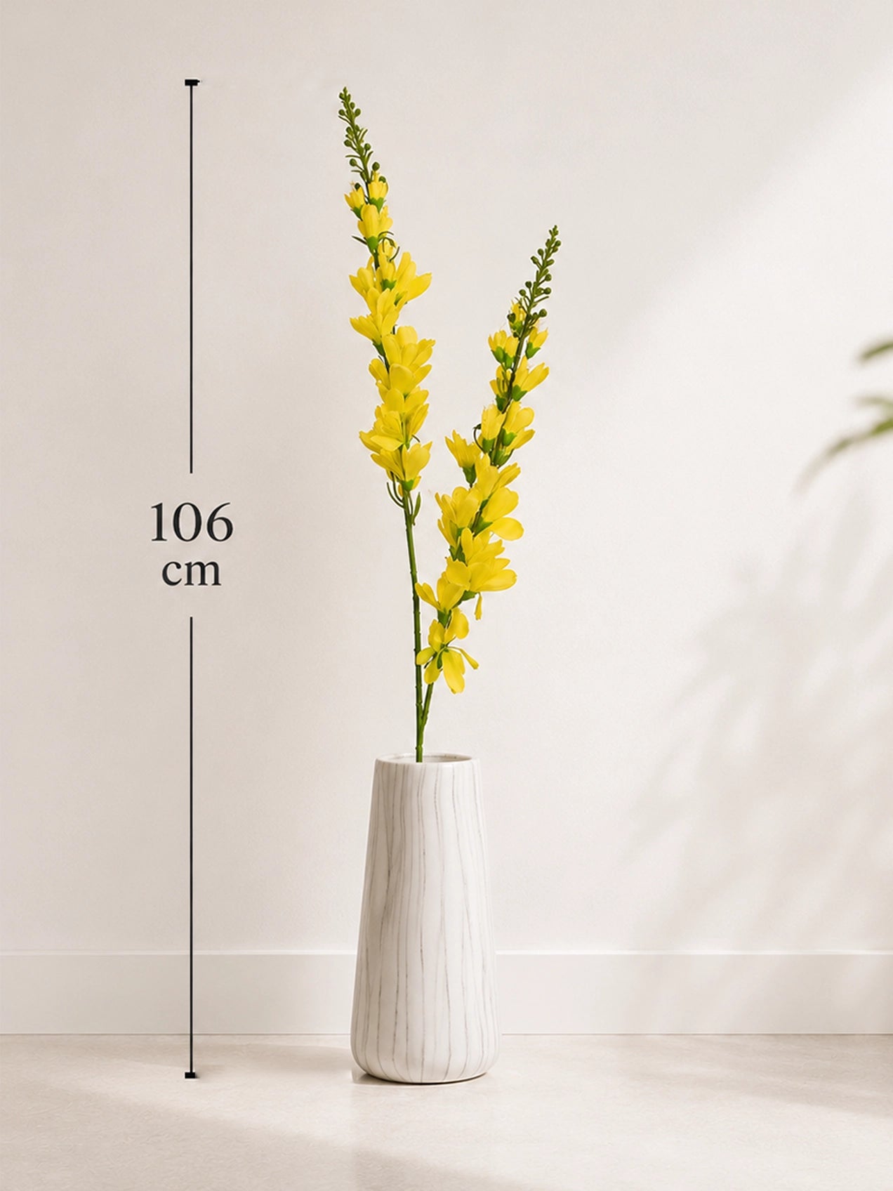 Artificial Orchid Flower Stick | Yellow | 106 cm