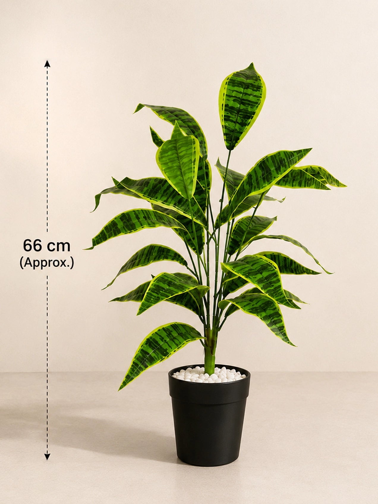 Artificial Snake Plant | 66 cm | 26 Leaves | With Basic Pot