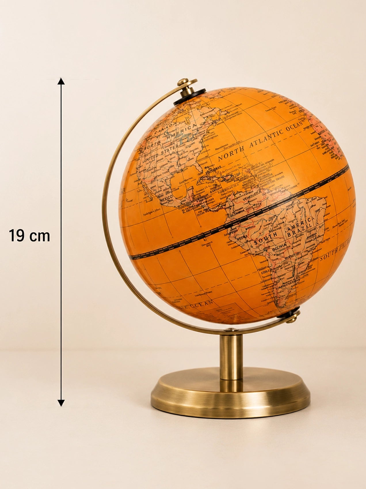 Golden Globe | Plain Golden Stand | 19 cm
