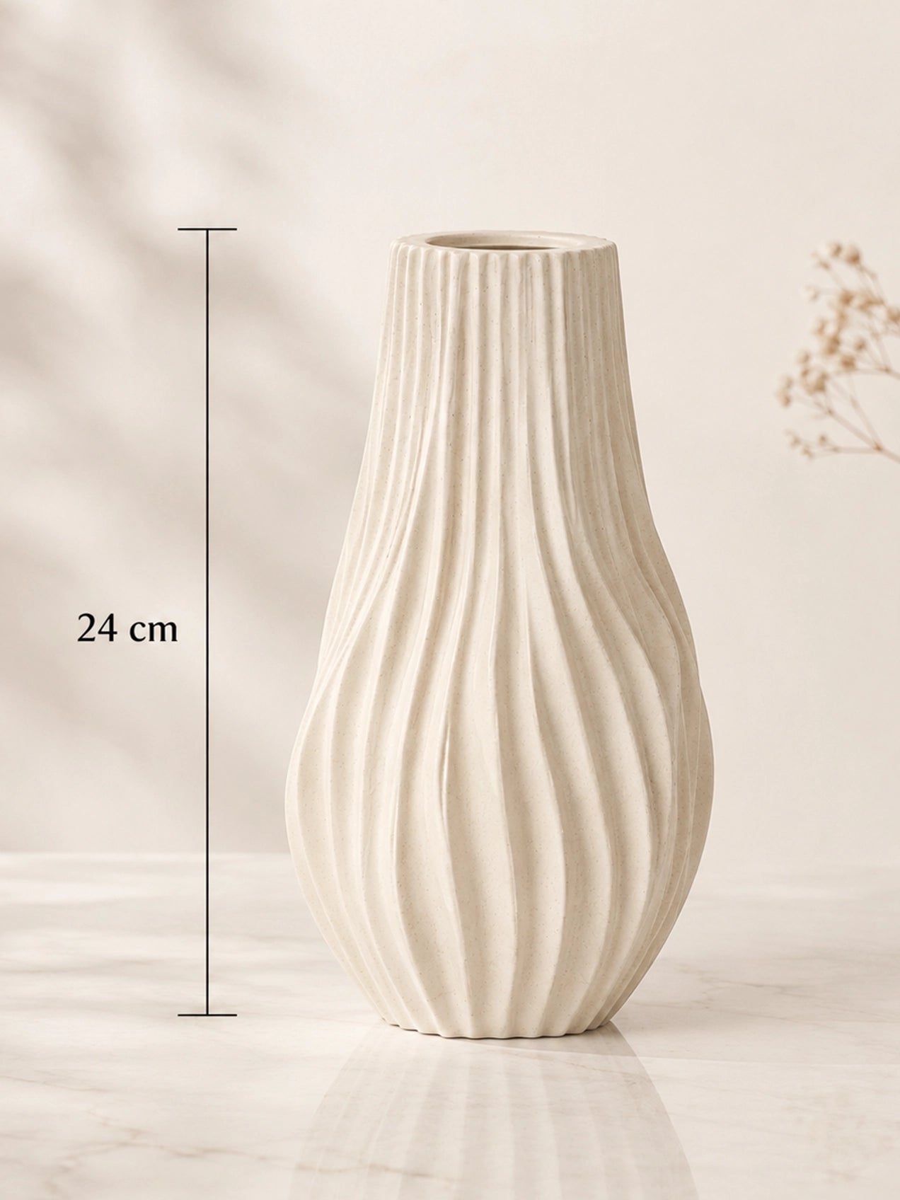 Ribber Spiral Vase | 24 cm