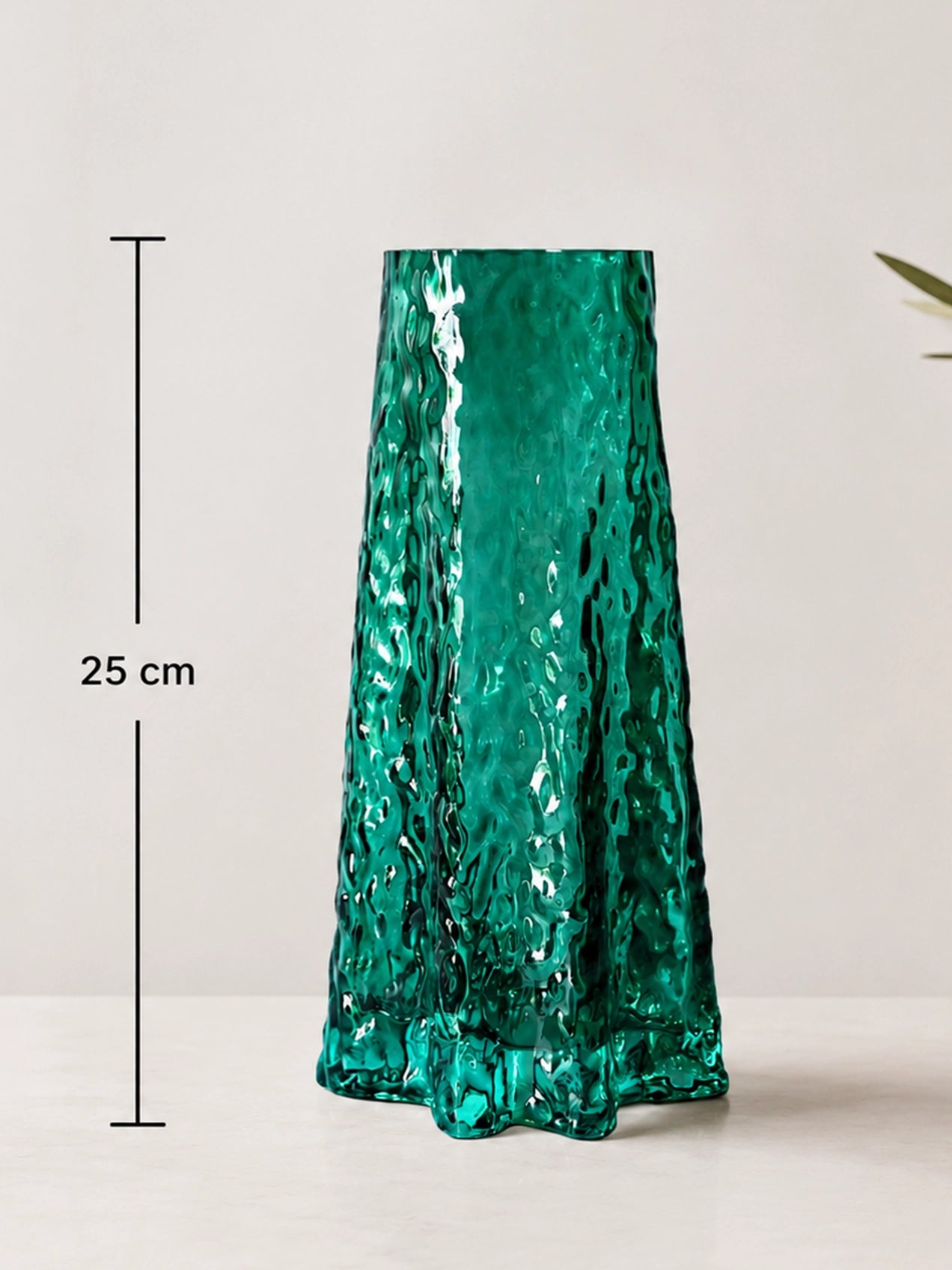 Prism Crystal Green Vase | 25 cm