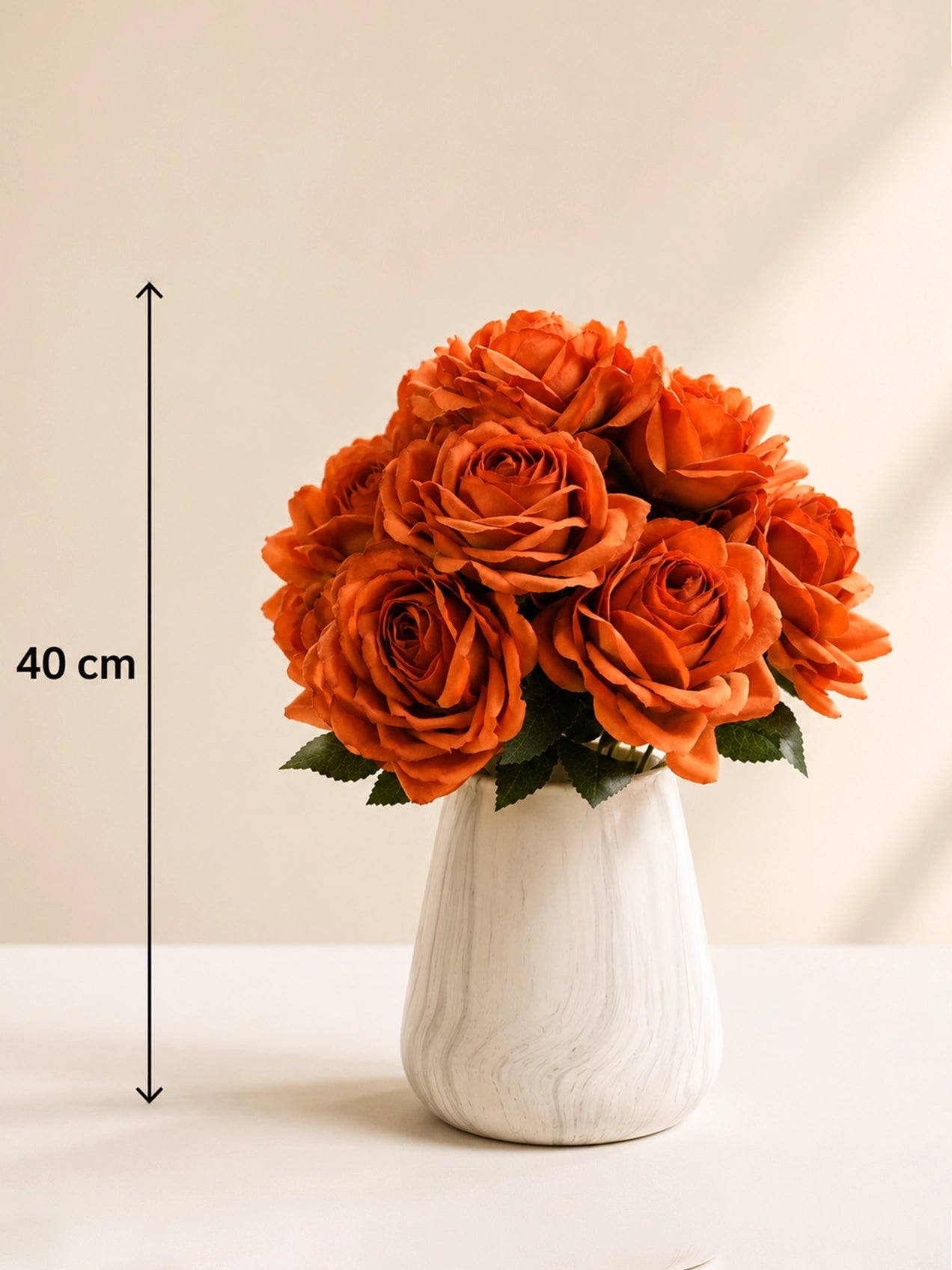 Artificial Rose Flower Bunch | Brown | 40 cm