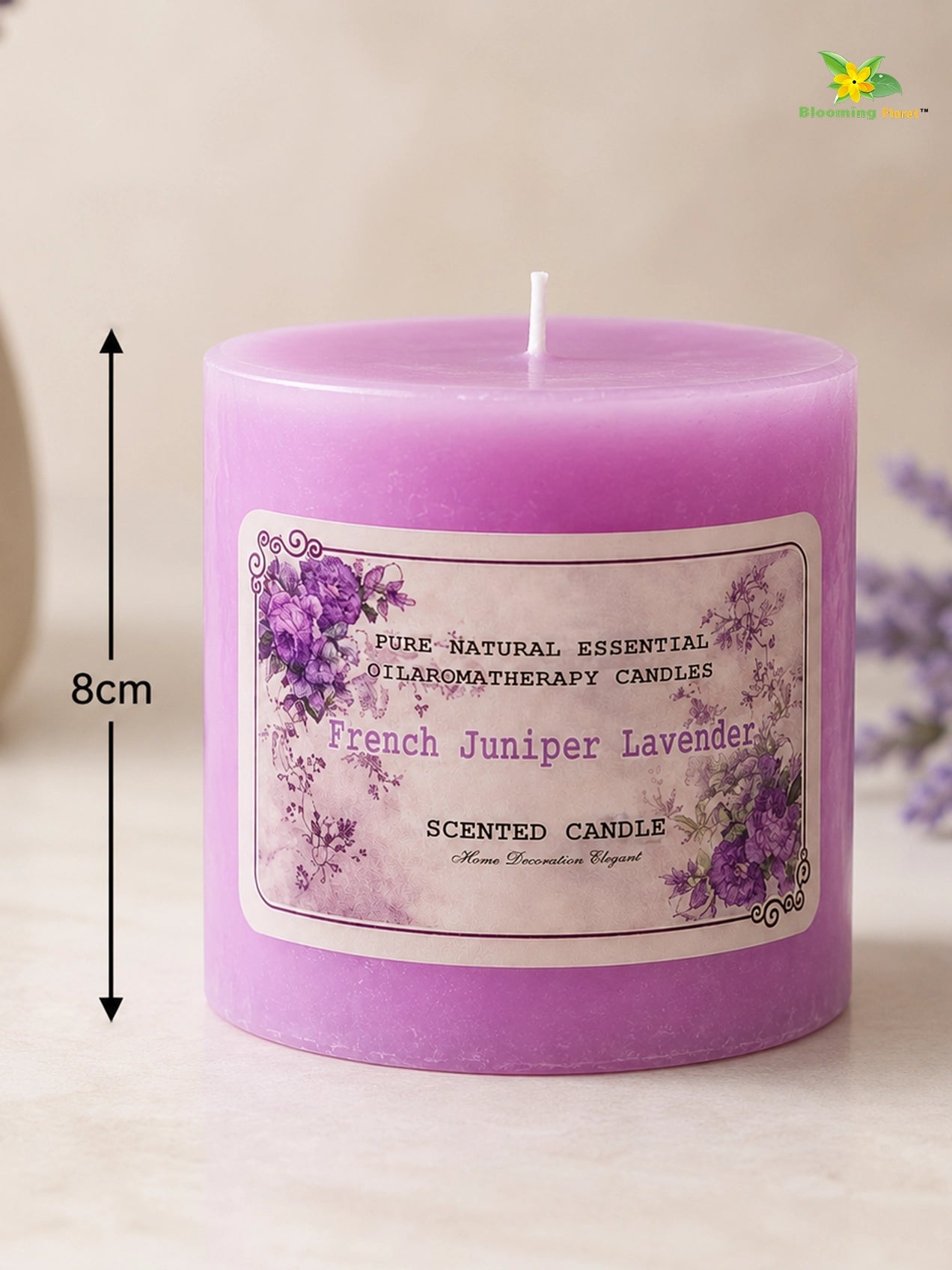 French Scented Pillar Candle | 8 cm | Set of 1