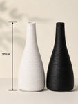 Spiral Ceramic Vase | Black & White | 20 cm