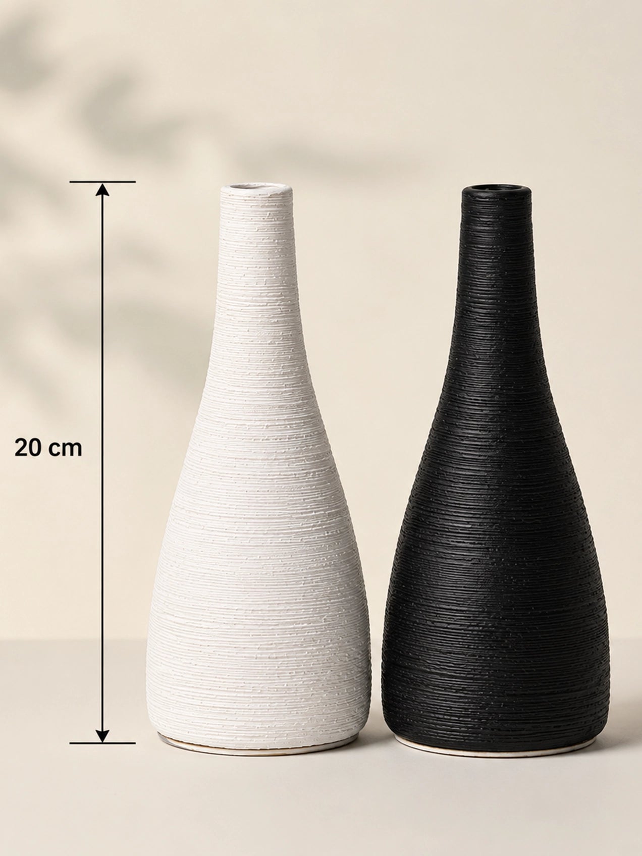 Spiral Ceramic Vase | Black & White | 20 cm
