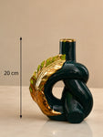 Modern Ceramic Leaf Vase | Green | 20 cm