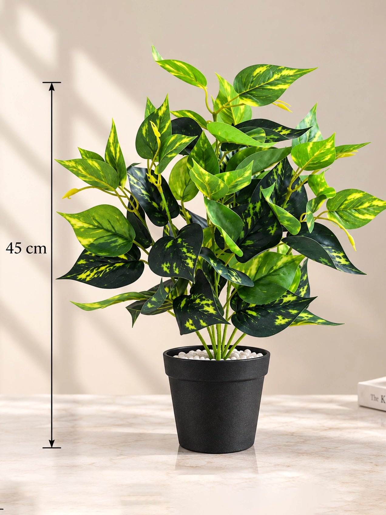 Artificial Golden Pothos Plant | 45 cm | With Basic Pot