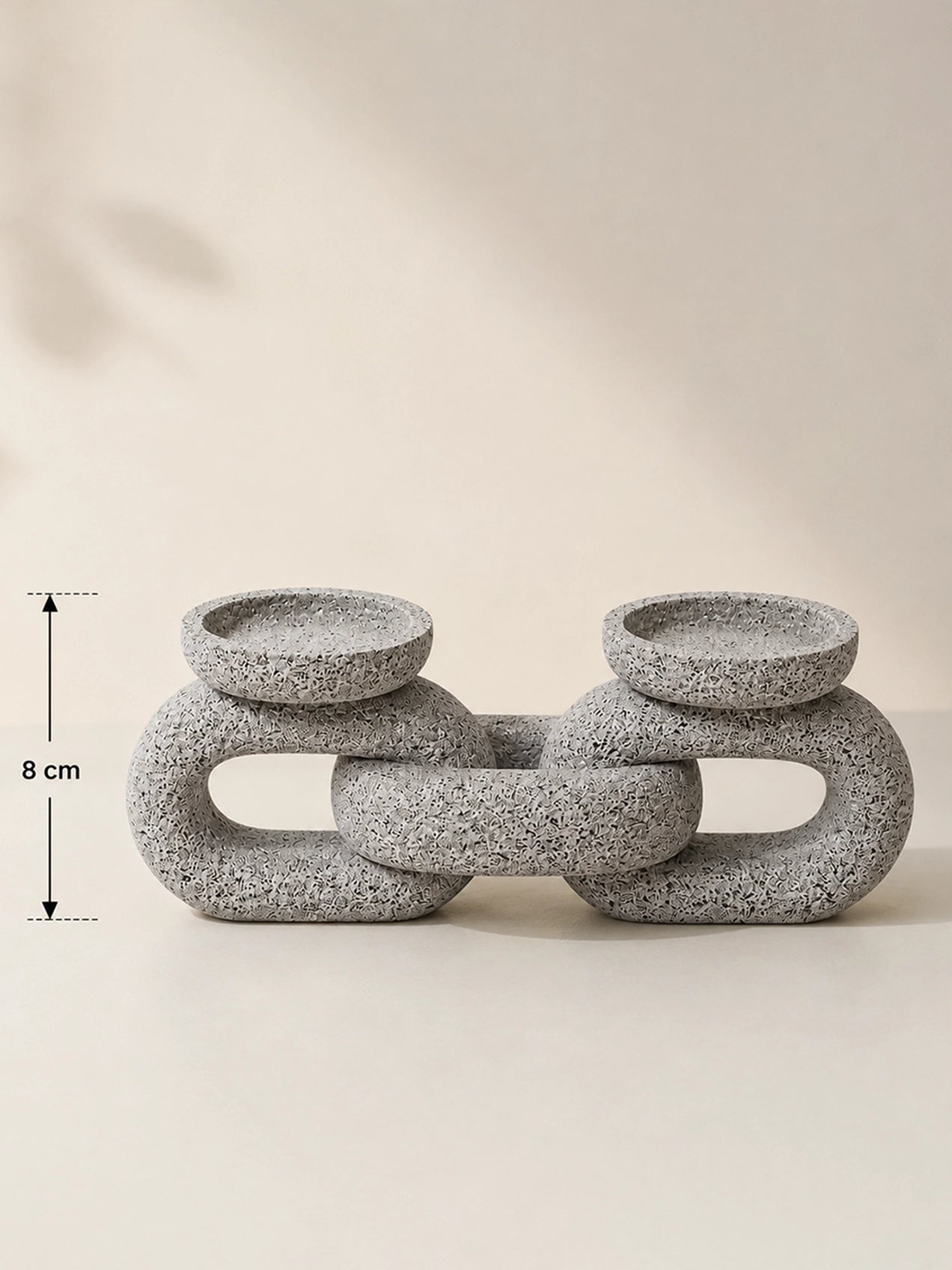 Stone Dual Candle Holder | Grey | 20 cm