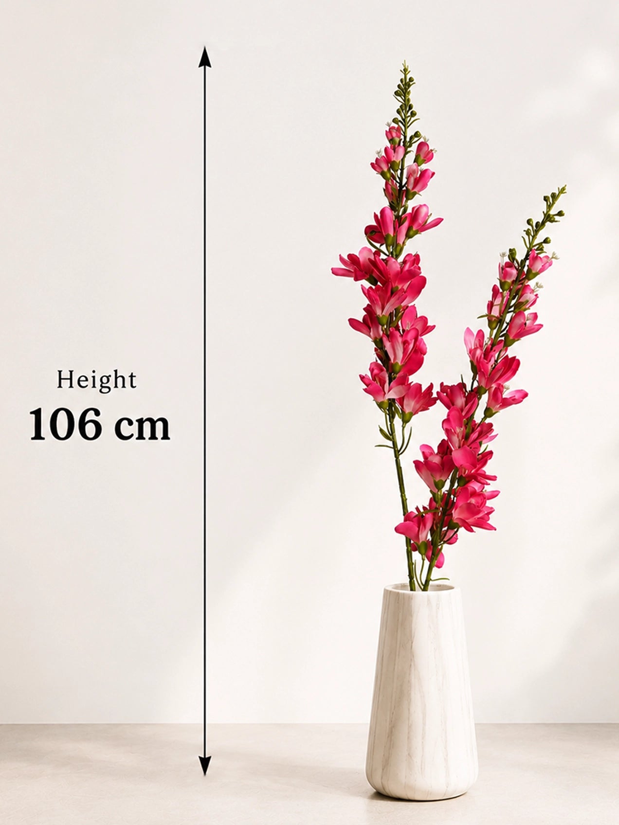 Artificial Orchid Flower Stick | Pink | 106 cm