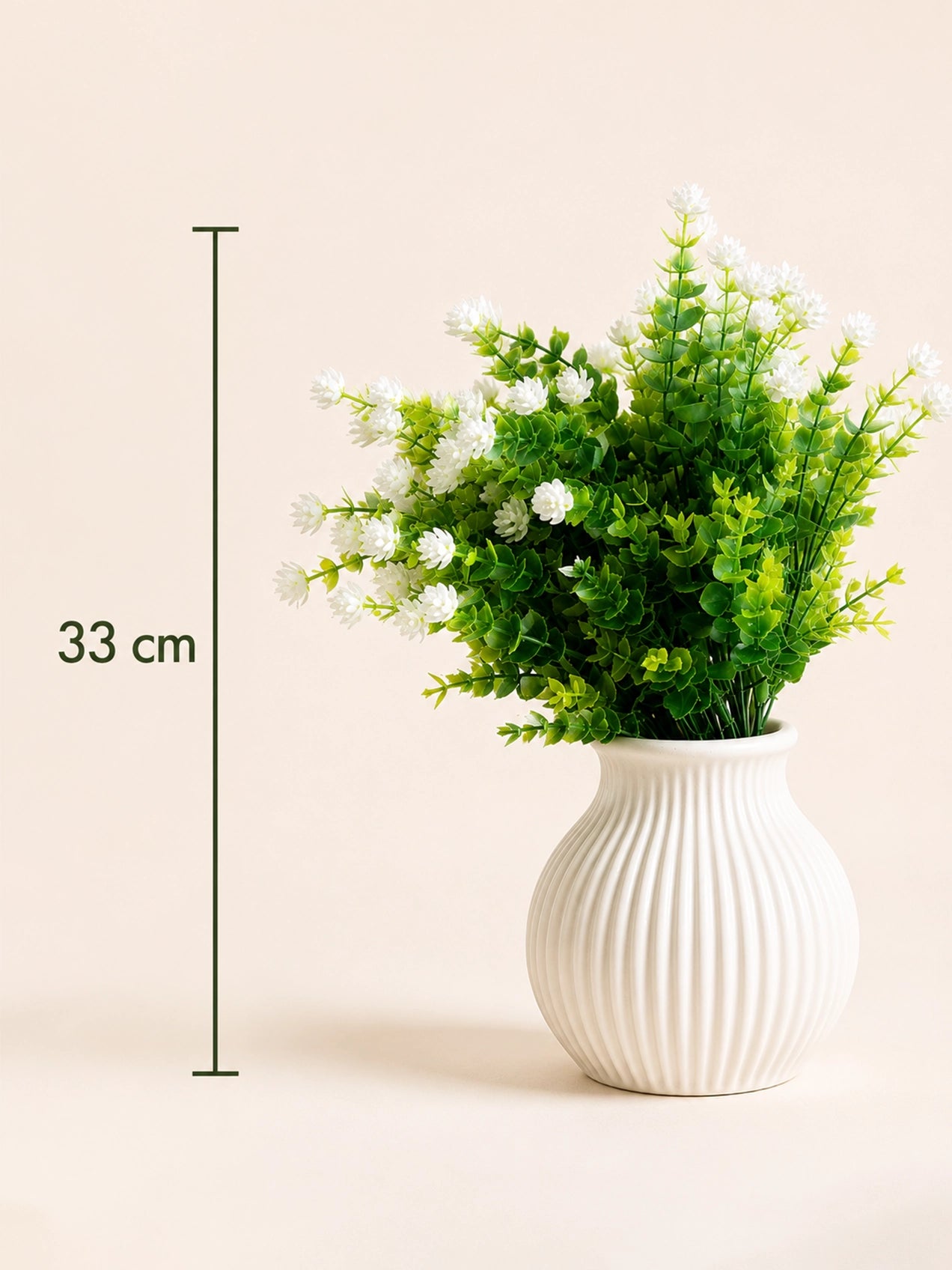 Artificial Kalanchoe Flower Bunch | White | 33 cm