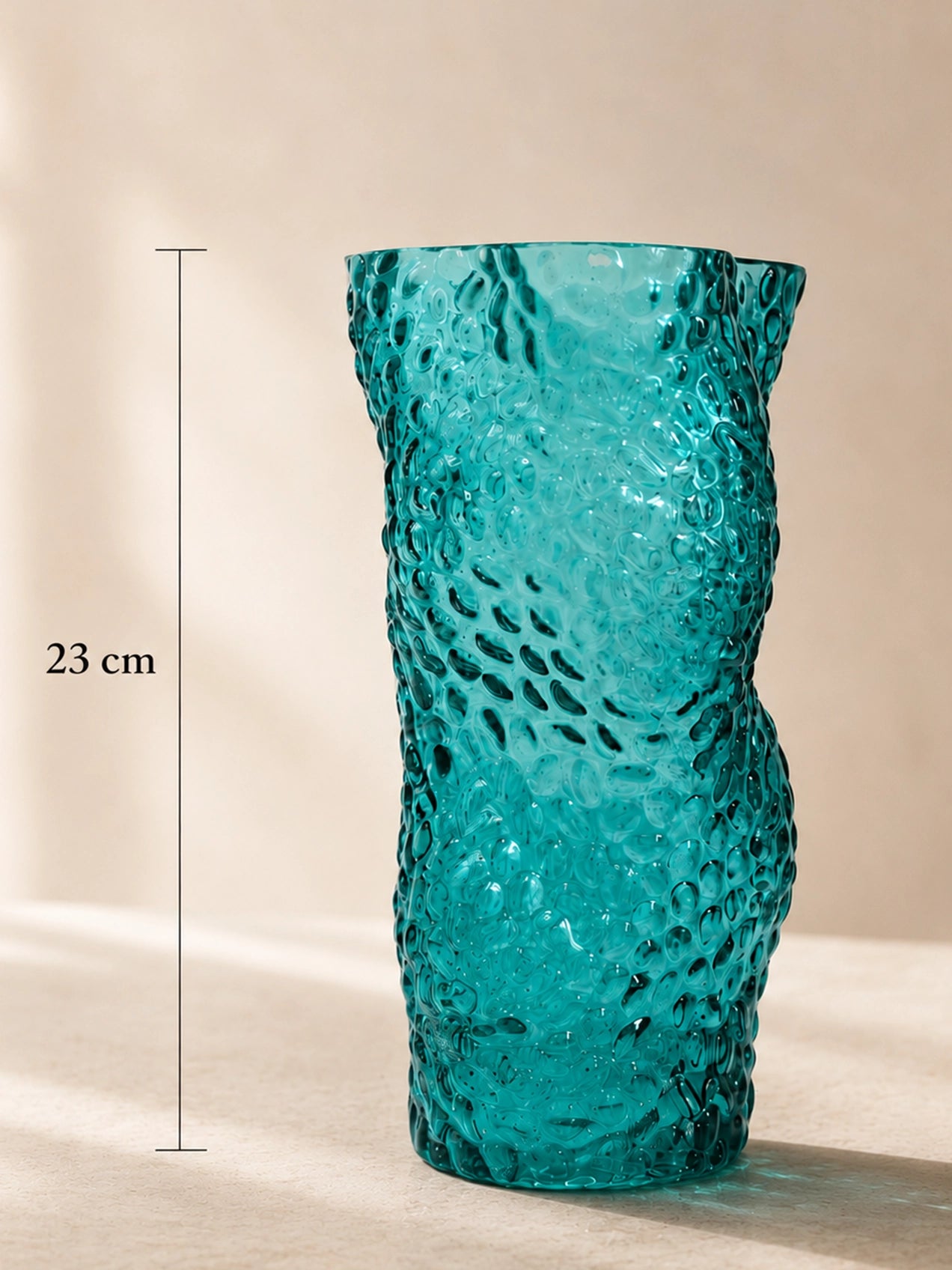 Twisted Glass Vase | Green | 23 cm