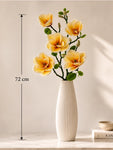 Magnolia Flower Stick | White & Yellow | 72 cm | Set of 2