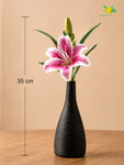 Artificial Lily Flower Stick | Dark Pink | 35 cm | Set of 2