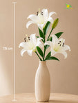 Artificial Lily Flower Stick | White | 78 cm