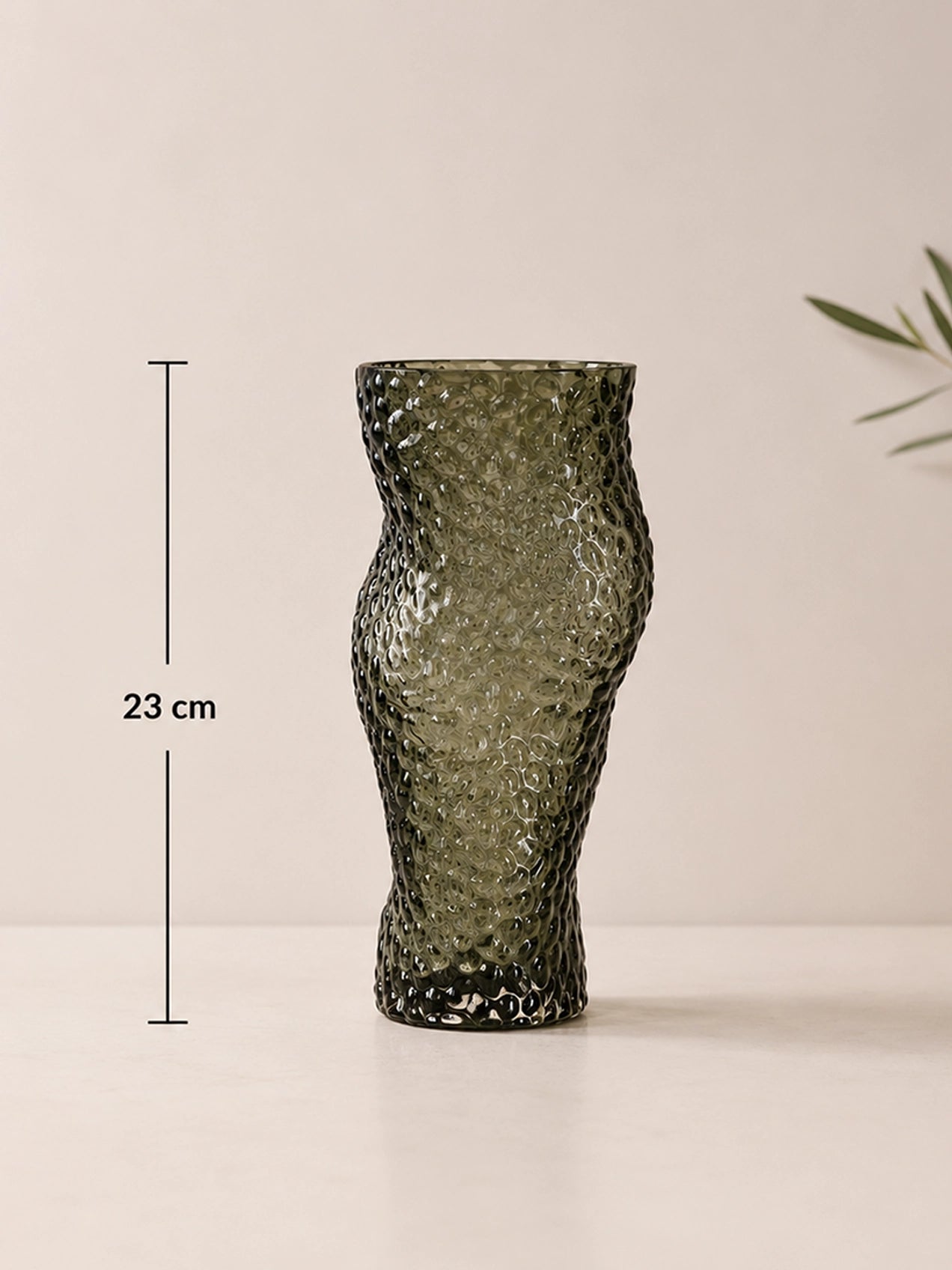 Twisted Glass Vase | Black | 23 cm