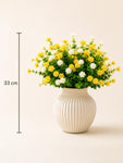 Artificial Kalanchoe Flower Bunch | Yellow and White | 33 cm