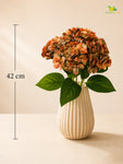 Artificial Hydrangea Flower Bunch | Dark Brown | 42 cm