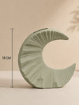 Half-Moon Ceramic Vase | Green | 18 cm