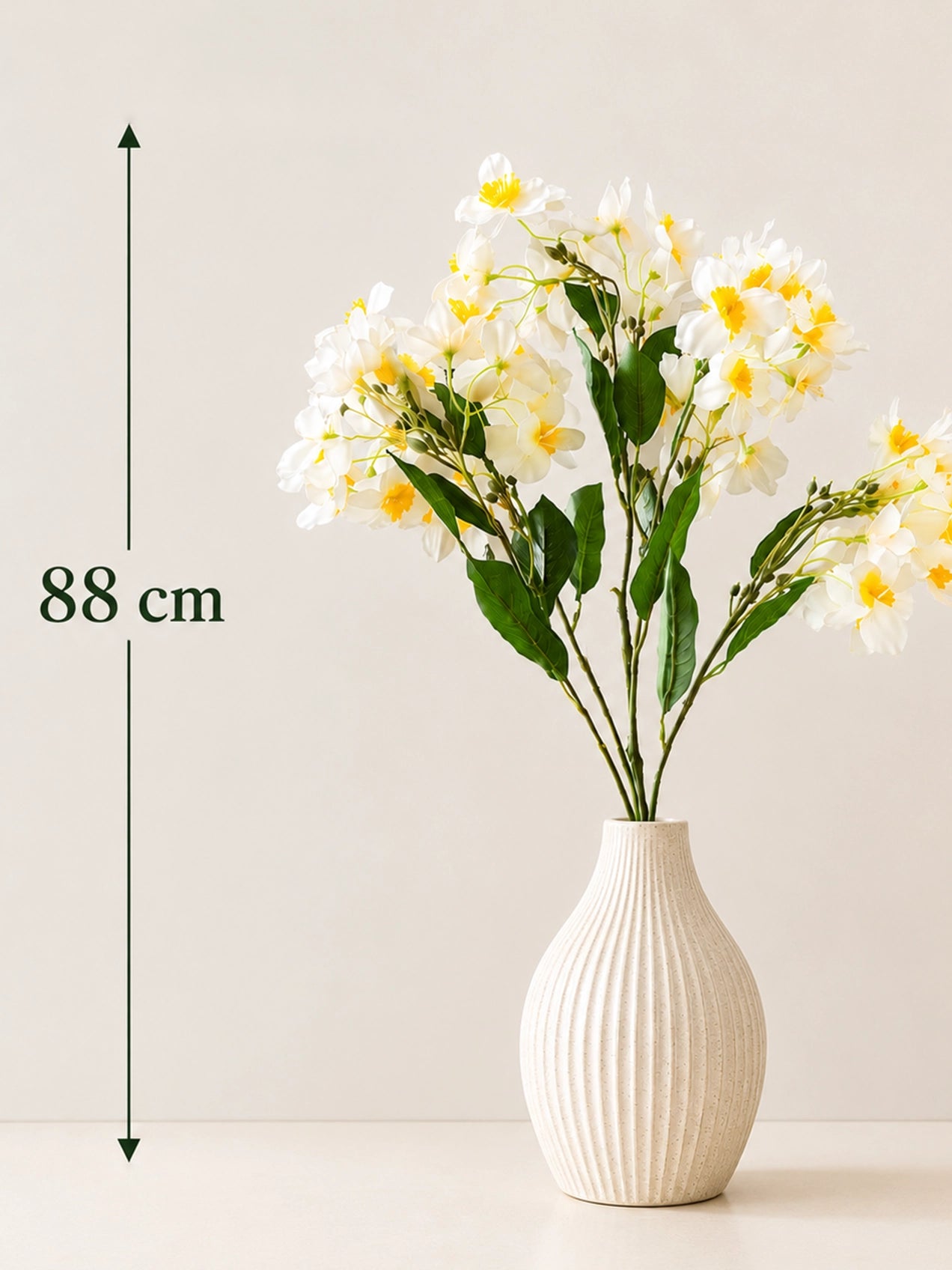 Artificial Daffodil Flower Stick | White | 88 cm