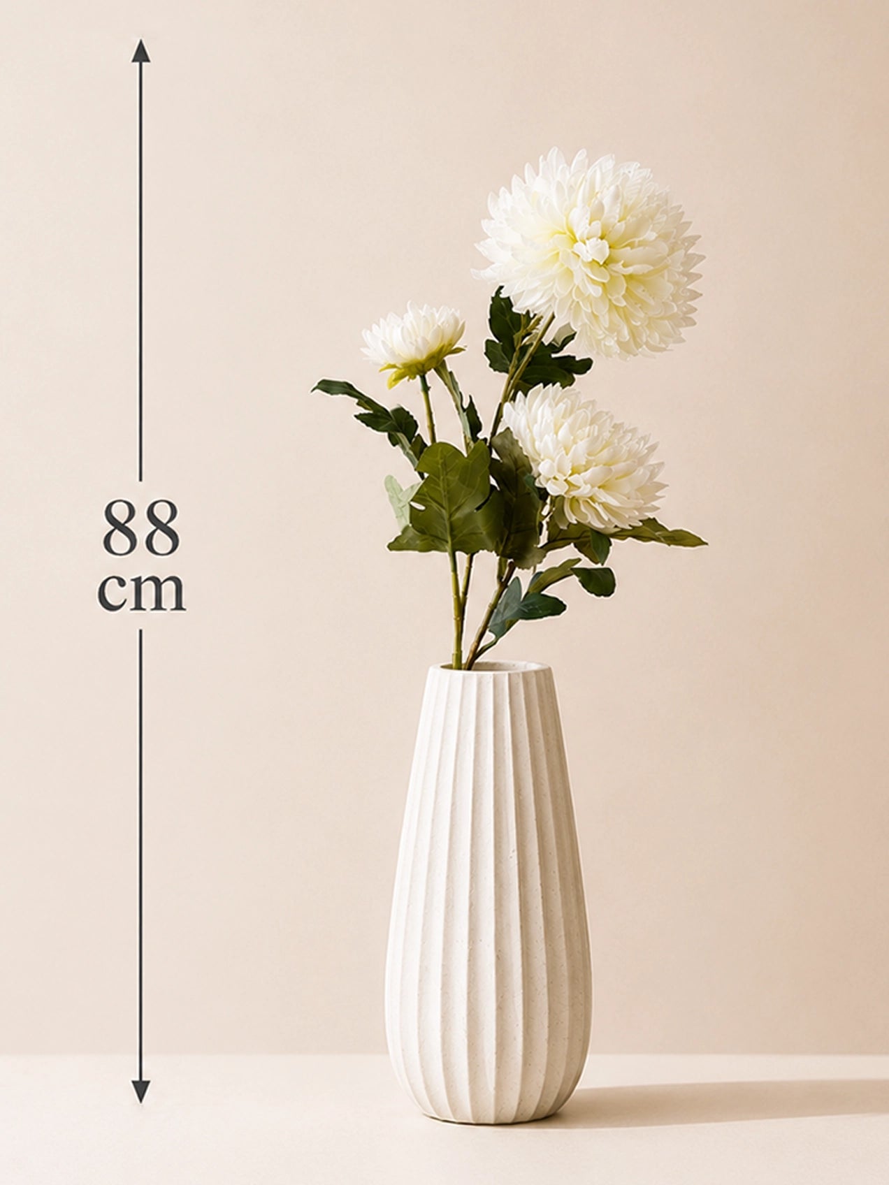 Luxe Artificial Peony Flower Stick | White | 88 cm
