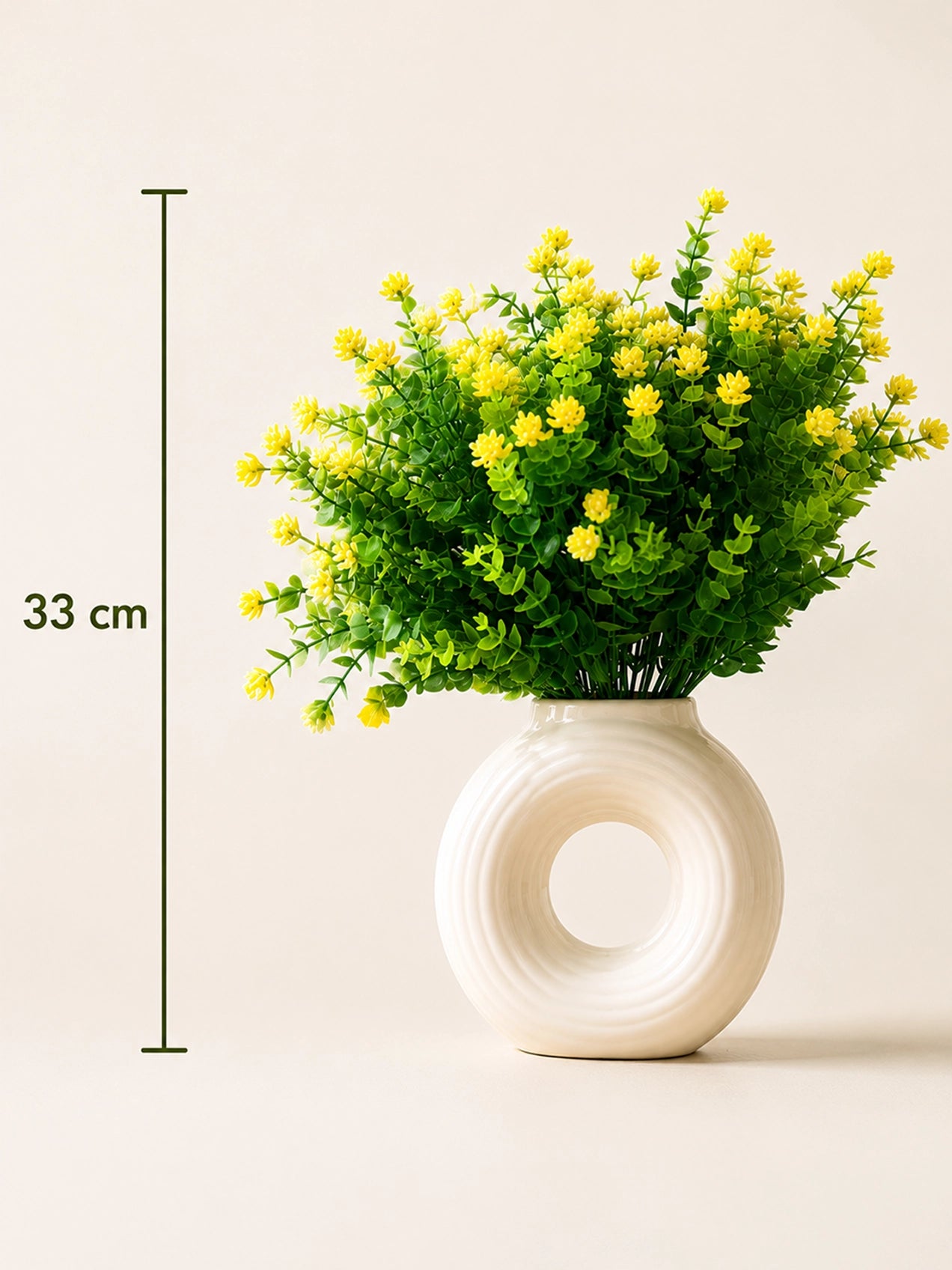 Artificial Kalanchoe Flower Bunch | Yellow | 33 cm